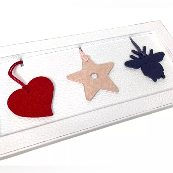 Christian Dior VIP Set of Three Limited Edition Leather Bag Charms NEW - Picture 2 of 7